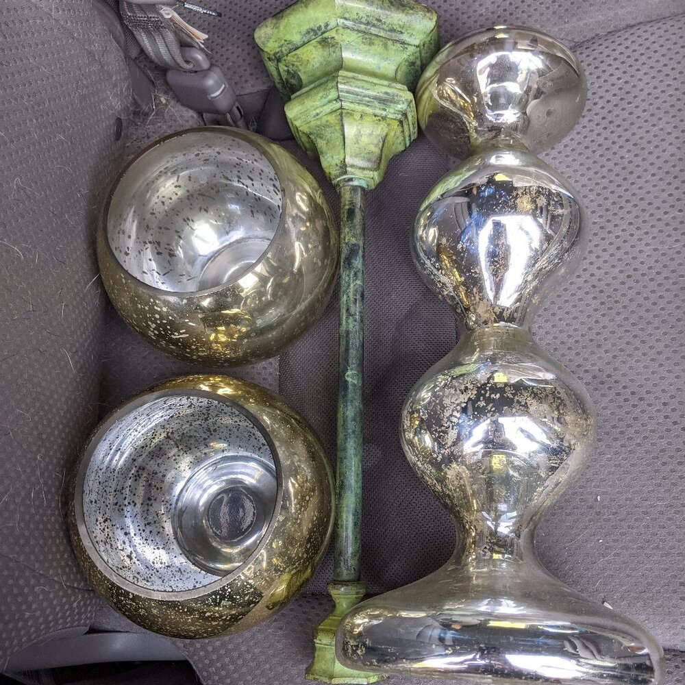 Mercury glass candle holders